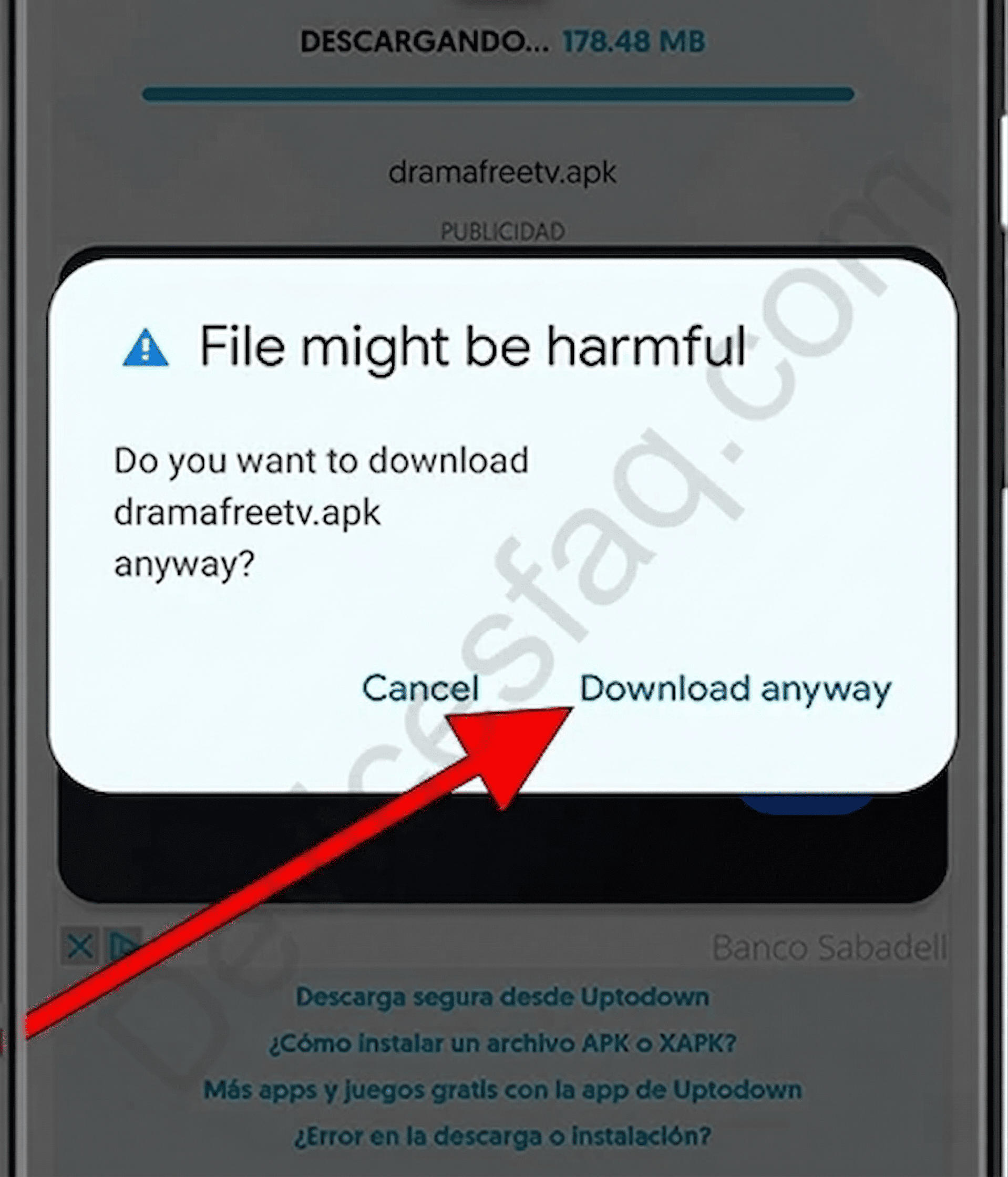 Confirmer le téléchargement de l’APK